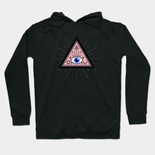 All Seeing eye - Pink with Blue eye Hoodie